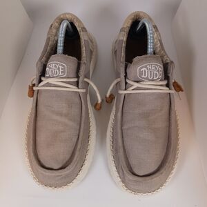 Hey Dude Wally Break Stitch Men’s 10 Gray Slip‑On Lightweight Comfort Shoes